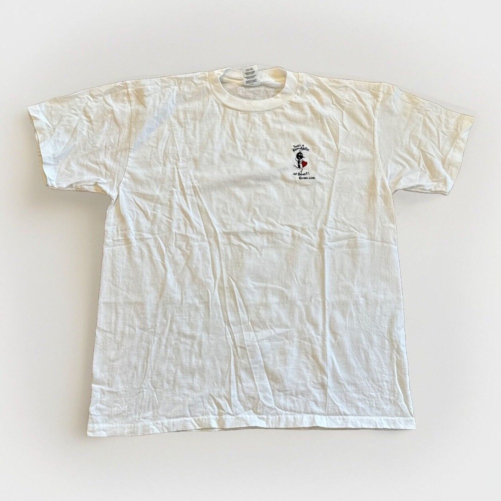Vintage‎ Valentines Day Shirt Mens XL White 90s Romantic Lover Heart Hallmark